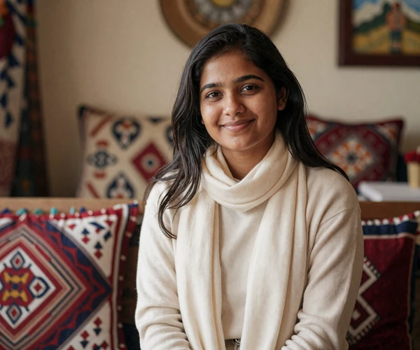 Nepali woman in casual attire smiling warmly representing authentic Nepali women dating experience